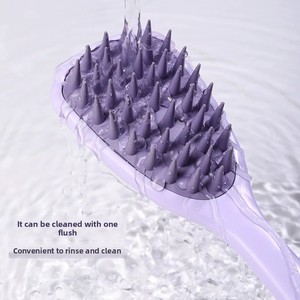 Brosse à shampooing à long manche en silicone, peigne de massage du cuir chevelu, brosse de lavage des cheveux, masseur de tête, brosse de bain, exfoliant corporel, accessoires capillaires - Product Image 3
