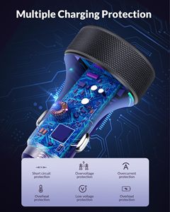 USB C Xe Sạc 4-Cổng 90W Kép Loại C USB-A Xe Sạc Adapter Pd Qc3.0 Xách Tay Nhanh Chóng Sạc Xe Hơi Thuốc Lá Nhẹ Hơn - Product Image 4