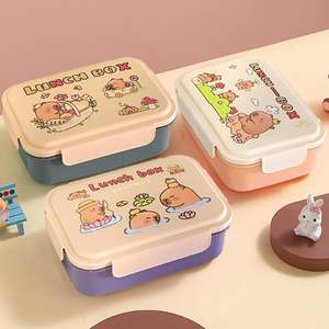 Lonchera de Viaje para Niños de 850 ml + 350 ml, Apta para Microondas, <span class=keywords><strong>con</strong></span> 2 Compartimentos, Contenedor de Alimentos de Plástico - Product Image 6