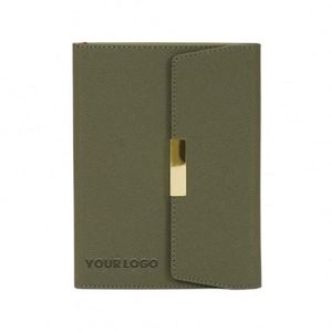 80gsm Thick Paper Notebook with Ribbon <b>Bookmark</b> in Olive Green <b>Gift</b> Box and with Matching Pen - Product Image 4