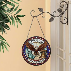 250th Usa Anniversary Stained Glass Suncatcher Window <b>Hanging</b> Art Pendant - Product Image 1