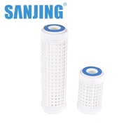 Élément filtrant en charbon actif en maille de nylon de 10 pouces, nettoyable, matériau de remplissage recyclable, pour système d'eau domestique RO, débit de 100 GPD