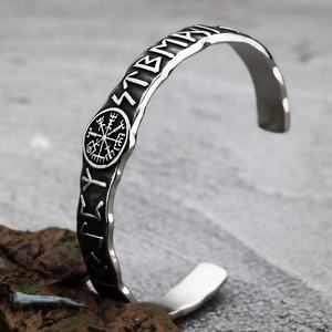 Pulsera de Acero Inoxidable Estilo Vikingo Nórdico con Runas de la Suerte, Diseño Moderno para Hombre, Chapado en Titanio, Joyería Zoryn Vintage - Product Image 2