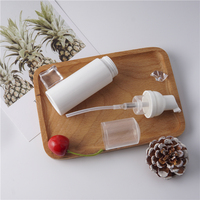 En stock, flacon pompe en plastique PET blanc de 50 ml avec bouchon à vis, emballage pour soins de la peau, pour nettoyant visage