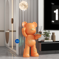 Décoration d'intérieur INS Creative Violent Bear Moon Lamp Storage Large Floor-standing Décoratif Résine Artisanat Ornement pour Maison Cadeau