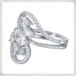 Anello Elegante XZY in <span class=keywords><strong>Argento</strong></span> 925 con Zirconi e Placcatura in Rodio per Feste e <span class=keywords><strong>Abiti</strong></span> alla Moda - Product Image 5