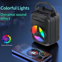 Speaker Subwoofer Portabel 5.0 RGB untuk Penggunaan Luar Ruangan dan Rumah, Ukuran Kecil, Persegi, Speaker Desktop untuk Menari, Radio FM, TWS Pairing