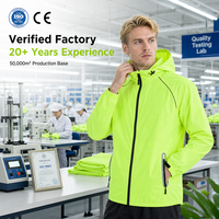 Blouson bomber léger à capuche pour homme, fermeture éclair, imperméable (20 000 mm+), détails réfléchissants, tissu sans PFC, randonnée en plein air, sportif