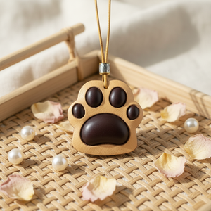 5-Layer Full-Grain Leather Cat Paw Bag Charm -Thick Genuine Leather Pendant with Adjustable Lanyard, Premium Pet Lover Accessory