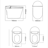 WC intelligent monobloc à lavage automatique, pulvérisation d'eau, réservoir dissimulé, cuvette allongée pour usage domestique