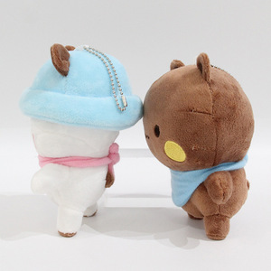 HECION Karikatür <span class=keywords><strong>Panda</strong></span> Peluş Anahtarlık Çift Bebek Yumuşak PP Pamuk Dolgulu Çanta Aksesuarı Çıkarılabilir Süs - Product Image 5