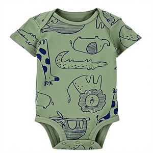 OEM Wholesale New Arrival Comfortable Breathable Soft Romper Baby Bodysuit 100% Cotton Customized Size Graphic Multi Printed - Product Image 1