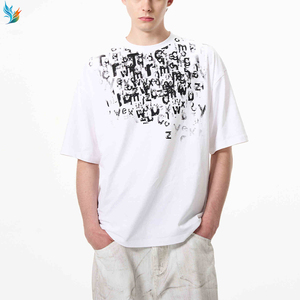 Logo personnalisé coton recadrée graphiques surdimensionnés Boxy Dtg lavage à l'acide <span class=keywords><strong>rue</strong></span> poids lourd lavé teinture sale T-Shirt pour hommes - Product Image 1