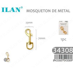 Ilan Metal Carabiner <b>Hook</b> 70mm X 23mm Gold Plated For Garment Accessories - Product Image 3