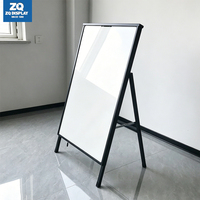 Cadre d'affichage lumineux rechargeable pour extérieur, panneau publicitaire éclairé pour vente, facile à changer, panneau publicitaire LED en forme de A, menu électronique