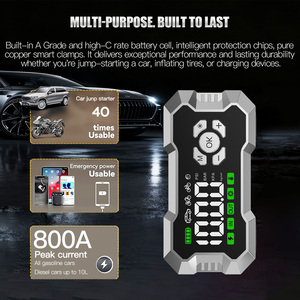 Универсальный аварийный комплект для автомобиля: пусковое устройство, компрессор 150PSI, литий-полимерный аккумулятор, 1200A, 45W, внешний аккумулятор, фонарь SOS, светодиодный фонарь - Product Image 2