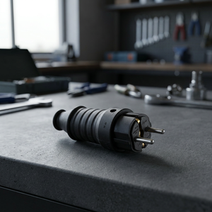 Enchufe Schuko de Goma de Alta Resistencia Amp Connect, 16A 250V Tipo F, Enchufe Macho con Conexión a Tierra, Modelo AMPMK101 - Product Image 2