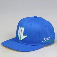 Topi Snapback Bordir Logo ML Custom 100% Katun Biru Royal Pinggiran Datar Dapat Disesuaikan Gaya Hip Hop