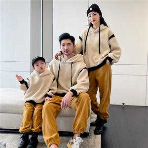 Sudaderas con capucha de lana de diseño Popular para niños, <span class=keywords><strong>sudadera</strong></span> de retales a juego para madre e hija, ropa de moda de invierno - Product Image 4