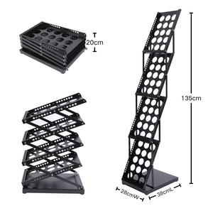 Porte-brochures en fer à 4 niveaux pliable pour dépliants A4, idéal pour la réception et les magasins de détail - Product Image 4