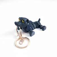 Figurine de chien teckel articulée imprimée en 3D, modèle animal flexible en PLA, jouet anti-stress, chiot mignon, décoration de bureau, cadeau pour