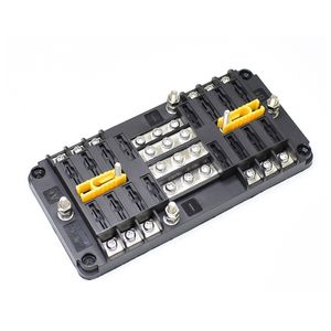 Bloque de Fusibles BH-8P/BH-12P/BH-16PDD de 8/12/16 Vías - 2 Entradas 4/6/8 Salidas con LED y Cobre Niquelado - Product Image 2