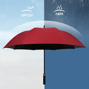 Uzun eksen cam elyaf golf şemsiyesi reklam şemsiyesi özel logo siyah tutkal güneş koruma düz şemsiye