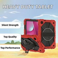 Étui robuste WESOROL à 3 couches pour tablette T-Mobile Revvl Tab 2 10.1'' 2025 en silicone avec support rotatif à 360° et sangle de transport main/épaule