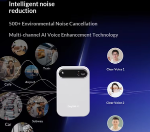 딩톡 A1 지능형 AI 녹음펜 회의용 마이크 실시간 받아쓰기 및 번역 브라이트 문 실버 - Product Image 4