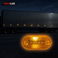 Feu de position latéral LED ambre 6 LED ovale pour camion, remorque, feux de gabarit homologués SAE DOT pour semi-remorque, camionnette, camping-car