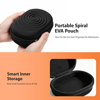 Étui de rangement rigide en EVA avec logo personnalisé, antichoc, étanche, pour appareils électroniques, écouteurs, gadgets, boîte de rangement de voyage, design ondulé