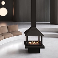 Cheminée à alcool atomisé en acier au design moderne, pour bois de chauffage véritable, idéale pour les maisons, les villas et les salons, ajoutant une touche de luxe.