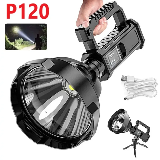 Rechargeable High Power Led Flashlights Ultra-long Lighting Distance Lamp Searchlight XHP120 Powerful Lantern Torches Work Lamp