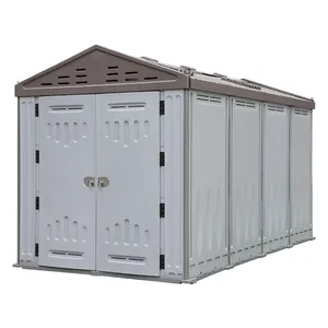 Four- room big size HDPE Plastic outdoor storage shed