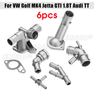 ชุดอัพเกรดหน้าแปลนน้ำหล่อเย็นอะลูมิเนียม6ชิ้นสำหรับ06A121133J MK4กอล์ฟ VW สำหรับ Jetta GTI 1.8T 2000-2005สำหรับ Audi TT 2000-2002 - Product Image 1