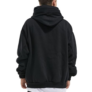 Sweat-shirt à capuche surdimensionné personnalisé pour <span class=keywords><strong>homme</strong></span> avec <span class=keywords><strong>col</strong></span> <span class=keywords><strong>roulé</strong></span>, impression numérique brodée, polaire écologique, sweat-shirt chaud pour l'hiver - Product Image 2