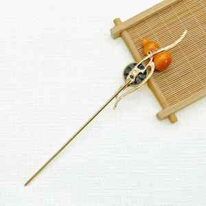 Horquilla de metal elegante estilo chino con borla de calabaza para mujer, palillo para el pelo Hanfu, accesorios para el cabello de estilo antiguo - Product Image 3