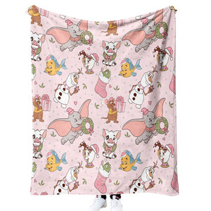 クリスマス漫画子供用毛布カスタマイズ印刷ホーム寝具投げキルト旅行毛布 - Product Image 4