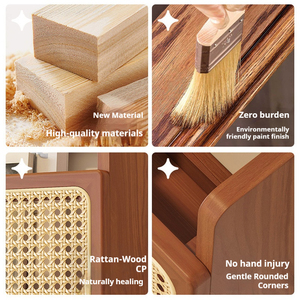 Étagère murale en bois massif à un niveau, en <span class=keywords><strong>rotin</strong></span>, moderne, réglable, durable, pour <span class=keywords><strong>salle</strong></span> <span class=keywords><strong>de</strong></span> <span class=keywords><strong>bain</strong></span>, cuisine, salon, rangement et présentation - Product Image 3