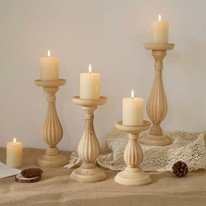 Chandelier en bois Hailans de style nordique rétro, colonne romaine, corps blanc, objet décoratif, style maison de famille simple, pour photographie - Product Image 2