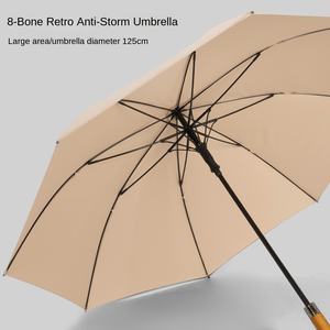 Paraguas de Golf Clásico de Madera Semiautomático, Extra Grande, para Hombre, de Negocios y Viaje, con Varillas de Hierro y Diseño Recto, Venta al Por Mayor - Product Image 2