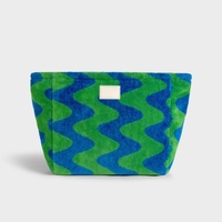 Leichte, individuell gestreifte, tragbare Kosmetiktasche, sommerliche, lässige, personalisierte Damen-Kosmetiktasche aus Baumwollfrottee