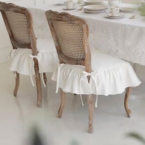 El yapımı kayış doğal keten kumaş yumuşak taş yıkanmış rustik tema keten sandalye klozet kapağı parti odası kullanımı için - Product Image 3