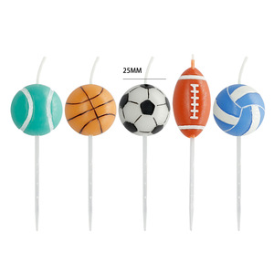 Velas Creativas para Cumpleaños Infantiles, Decoraciones para Pasteles con Forma de Fútbol, Baloncesto, Bolos y Voleibol, Gran Venta - Product Image 6