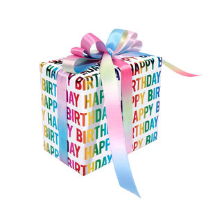 Wholesale Christmas <b>Birthday</b> Hot Stamping Tissue 43*300cm Gift Luxury Custom Packaging <b>Wrapping</b> <b>Paper</b> <b>Roll</b> - Product Image 1