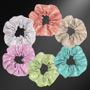 Banda elástica para el cabello Sparkle Diamond Scrunchies Venta al por mayor de lujo Hair Circles Tie Bling Rhinestone Hair Scrunchies - Product Image 1