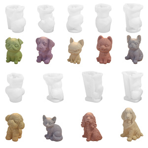 Molde de silicona INTODIY para cachorros, molde de yeso para bulldog, adorno de perro, molde para velas de aromaterapia de animales - Product Image 6