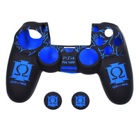 Étui en silicone pour manette PS4 pour PlayStation 4, housse de protection en silicone pour manette de jeu avec protège-sticks analogiques