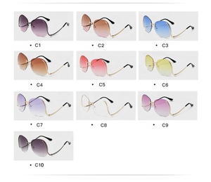 2020 Nouveaux Hommes De Mode Bonbons Couleur Femmes Surdimensionné Sans <span class=keywords><strong>Monture</strong></span> Lunettes de soleil - Product Image 6