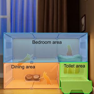 Maison moderne pour chat et <span class=keywords><strong>chien</strong></span> toutes saisons avec lits superposés en forme de villa à deux étages, en plastique, design chaleureux pour une utilisation en intérieur/extérieur - Product Image 5